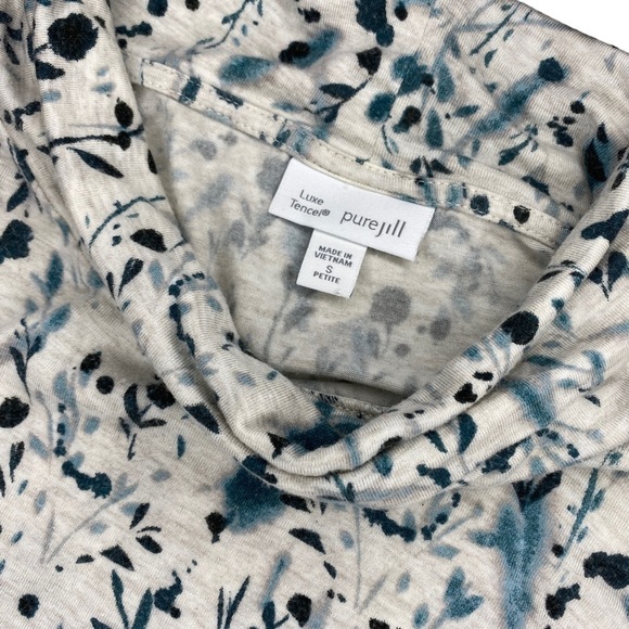 J Jill Luxe Tencel turtleneck asymmetrical hem top womens small petite - Picture 3 of 7